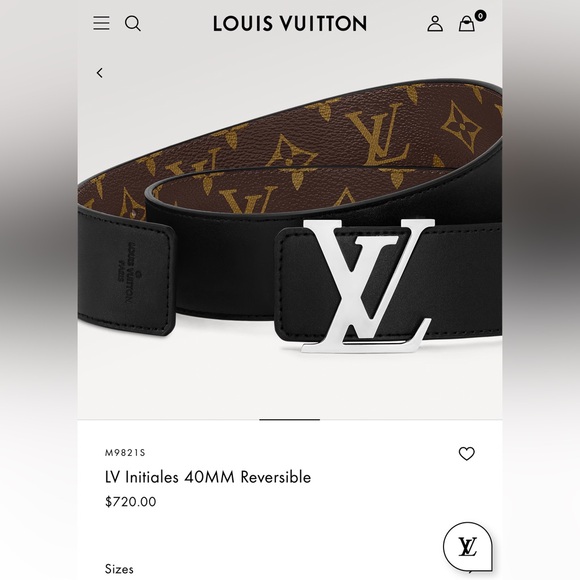 Authentic Men’s Louis Vuitton LV Initiales 40MM Reversible Belt - Picture 2 of 9
